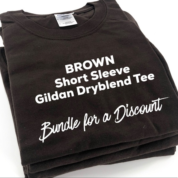 👕Brown Gildan Dryblend Tee - Picture 1 of 1